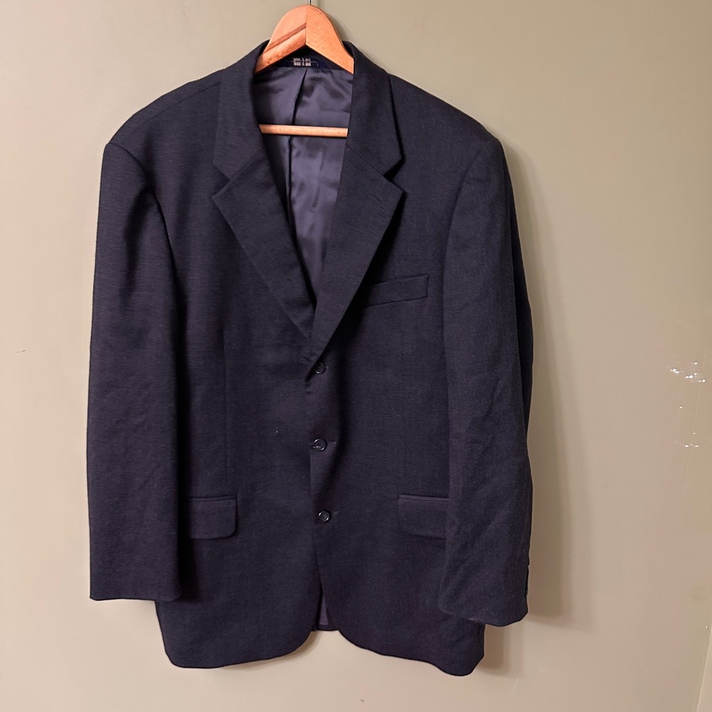J. Crew Men's 44L Charcoal Wool‎ Lycra Sport Coat Blazer Made in Italy